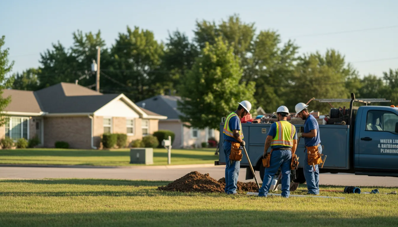 Residential water line and bathroom plumbing service in Richboro, PA